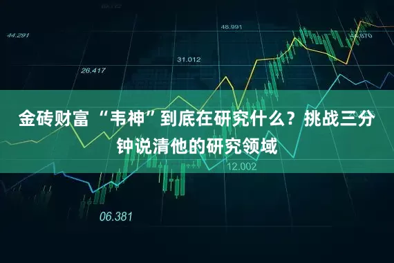 金砖财富 “韦神”到底在研究什么？挑战三分钟说清他的研究领域